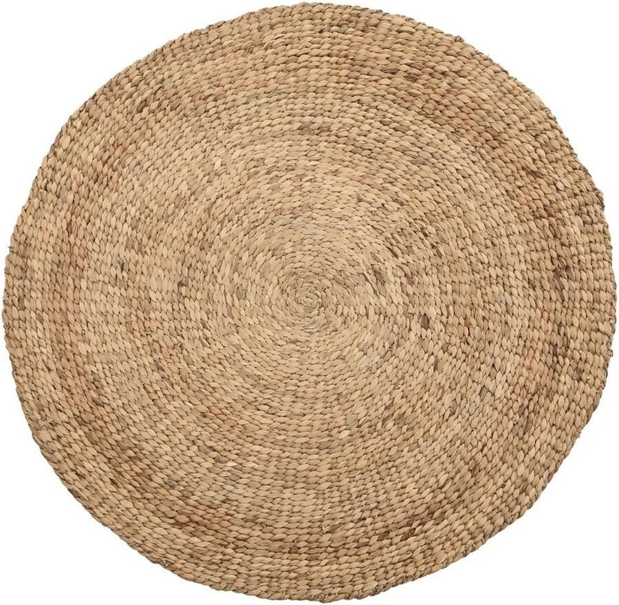 Rootz Living Rootz Waterhyacint Tapijt Natuurlijk vloerkleed Boho Vloerbedekking Sterk en Stijlvol 150cm x 150cm