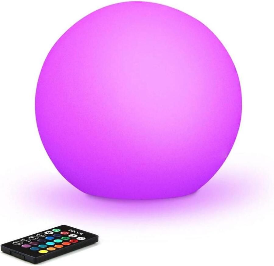 Waterproof Color Changing LED Garden Light Ball Lamp 12-inch Sphere Light with Remote Control 16 RGB Colors Dimmable Brightness USB Rechargeable for Home Pool Outdoor Pathway Decor