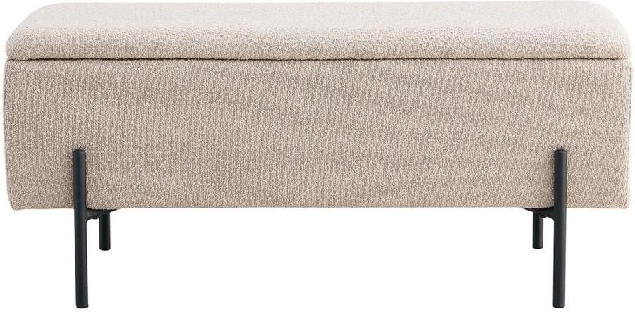 Watford Bench Bouclé gestoffeerde bank Opslag Ottoman Stijlvol & functioneel 95cm x 36 5 cm x 43cm