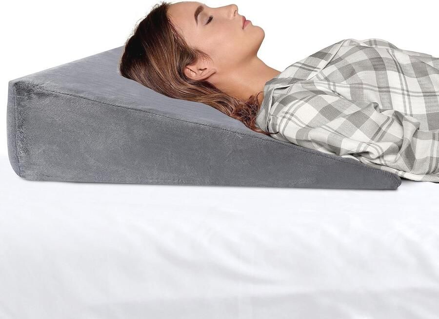 Wedge kussen voor bed Matraswig voor Reflux en GERDS Vaste Rugsteun van Traagschuim Leeskussen met Wasbare Overtrek