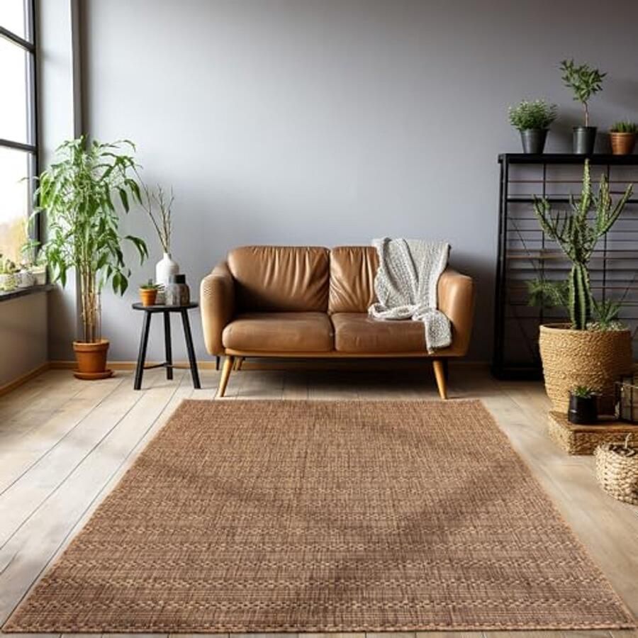 Weerbestendig outdoor tapijt 80 x 150 cm in koperkleur