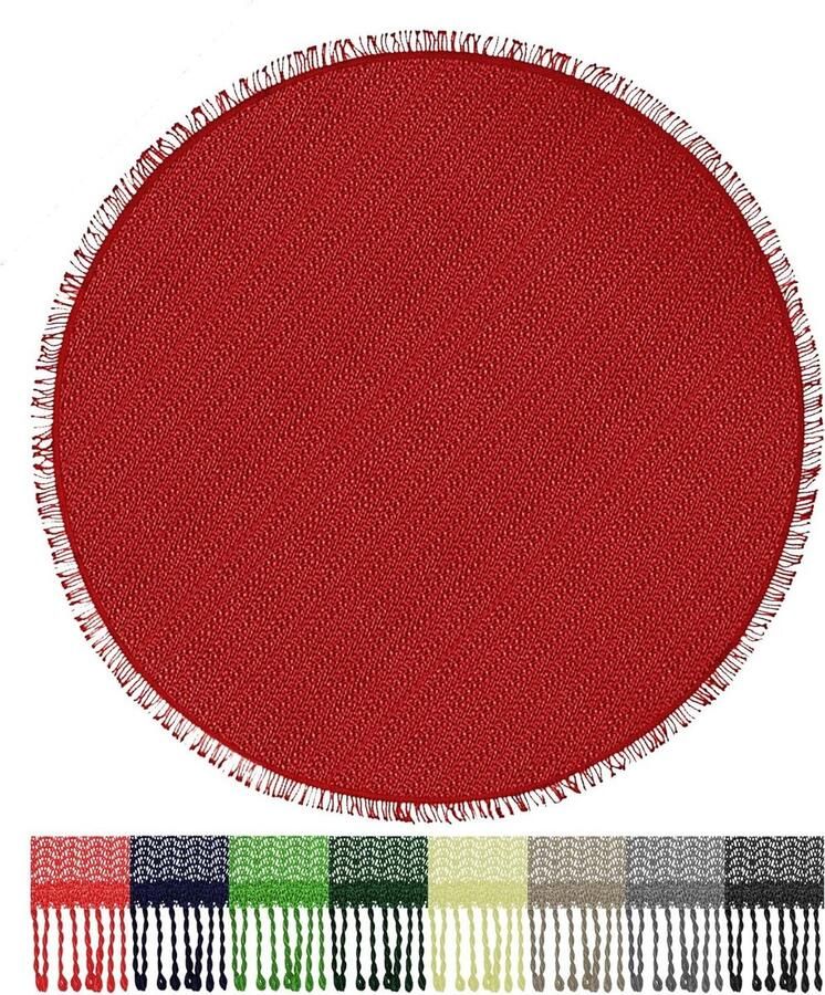 Weerbestendig tafelkleed voor tuin en camping antislip rond 140 cm rood