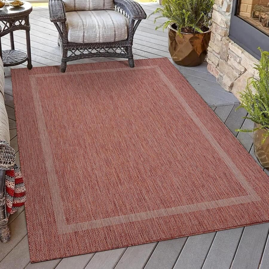 Weerbestendig Tapijt voor Binnen en Buiten Rood 60x100 cm Perfect voor Balkon Tuin en Keuken