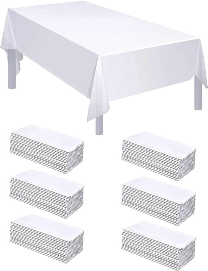 Wegwerp-tafelkleden Waterdicht en Kreukvrij 20 Stuks Wit 120 x 180 cm
