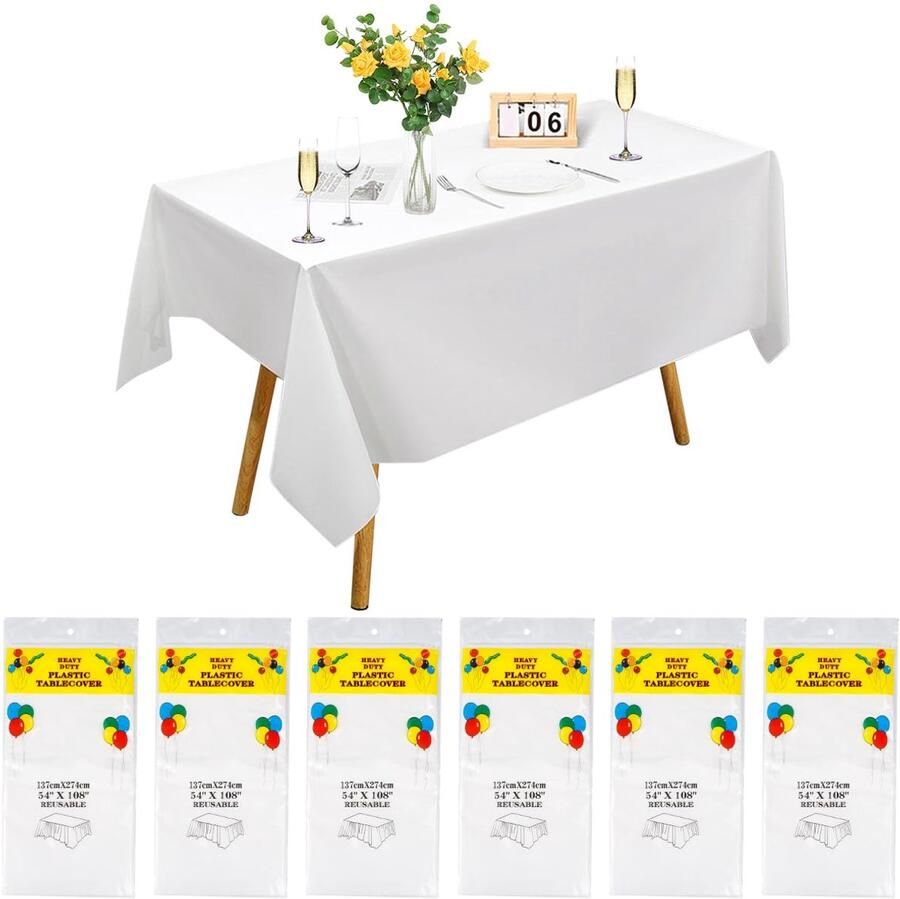 Wegwerp tafelkleden wit set van 10