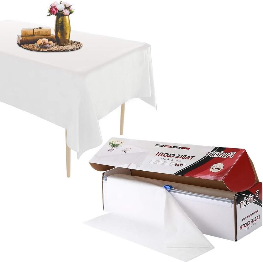 Wegwerp tafelkleed rol 137 x 274 cm plastic waterdicht afwasbaar tuin buffet feest bruiloft camping
