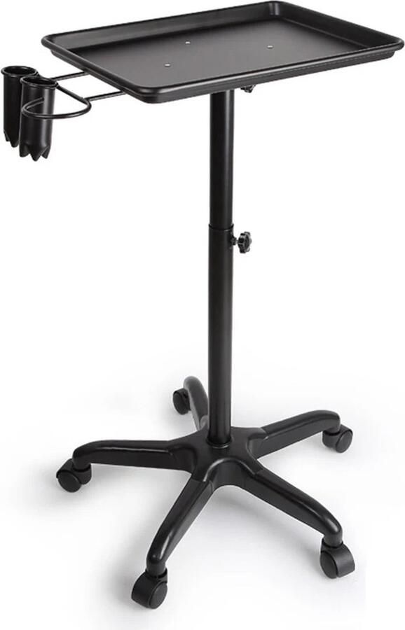 Roroa Werkwagen schoonheidssalon Kapper Trolley op wielen Trolley op wieltjes Opklapbaar en verstelbare hoogte