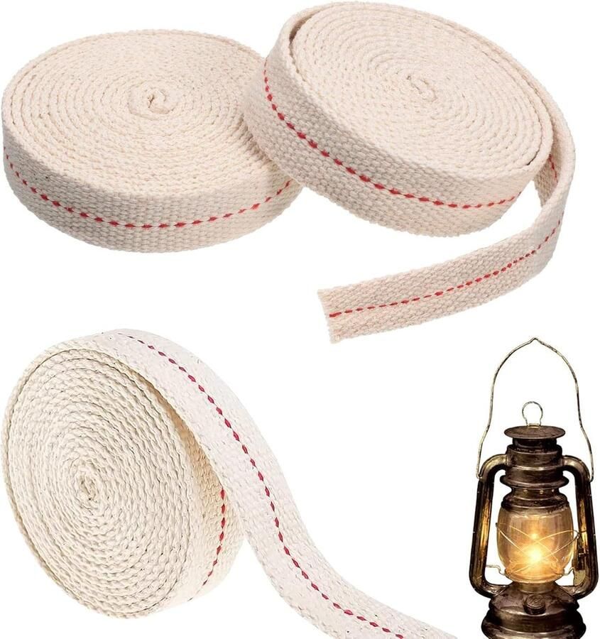 Wick for Petroleum Lamps 13 mm 3 Rolls Wide Flat Cotton Oil Lamps Replacement Oil Lamp Wick for Kerosene Burners Stove Lighting White