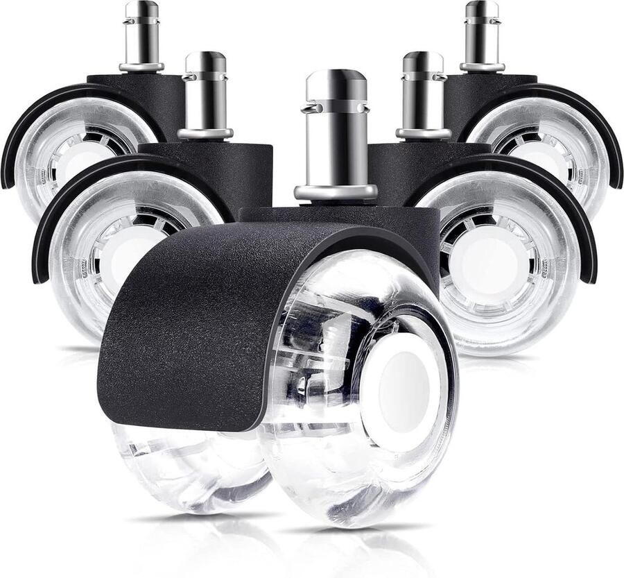 Wielen 10 mm x 22 mm voor bureaustoel harde vloeren Set van 5 dubbele wielen met stenen vloer bescherming Chair Casters(tyres)