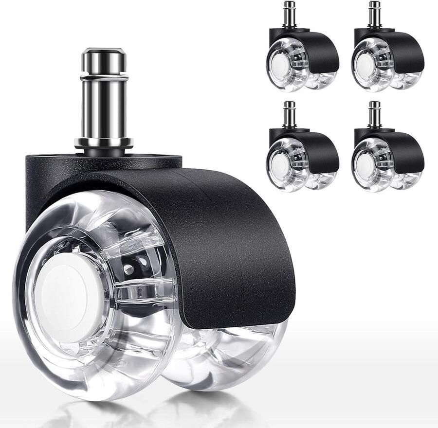 Wielen voor bureaustoelen set van 5 10 x 22 mm harde vloeren