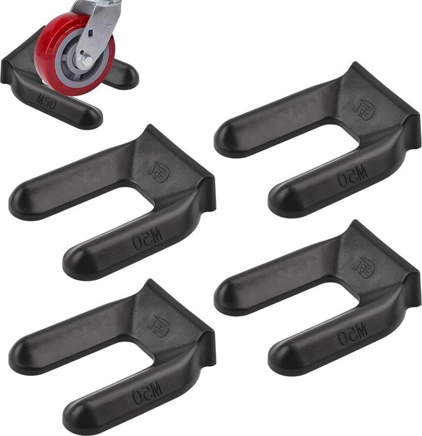 Wielstopper 4 stuks kunststof meubelonderzetters antislip wielen stoppers zwenkkussens voor stoel bankapparaten zwart