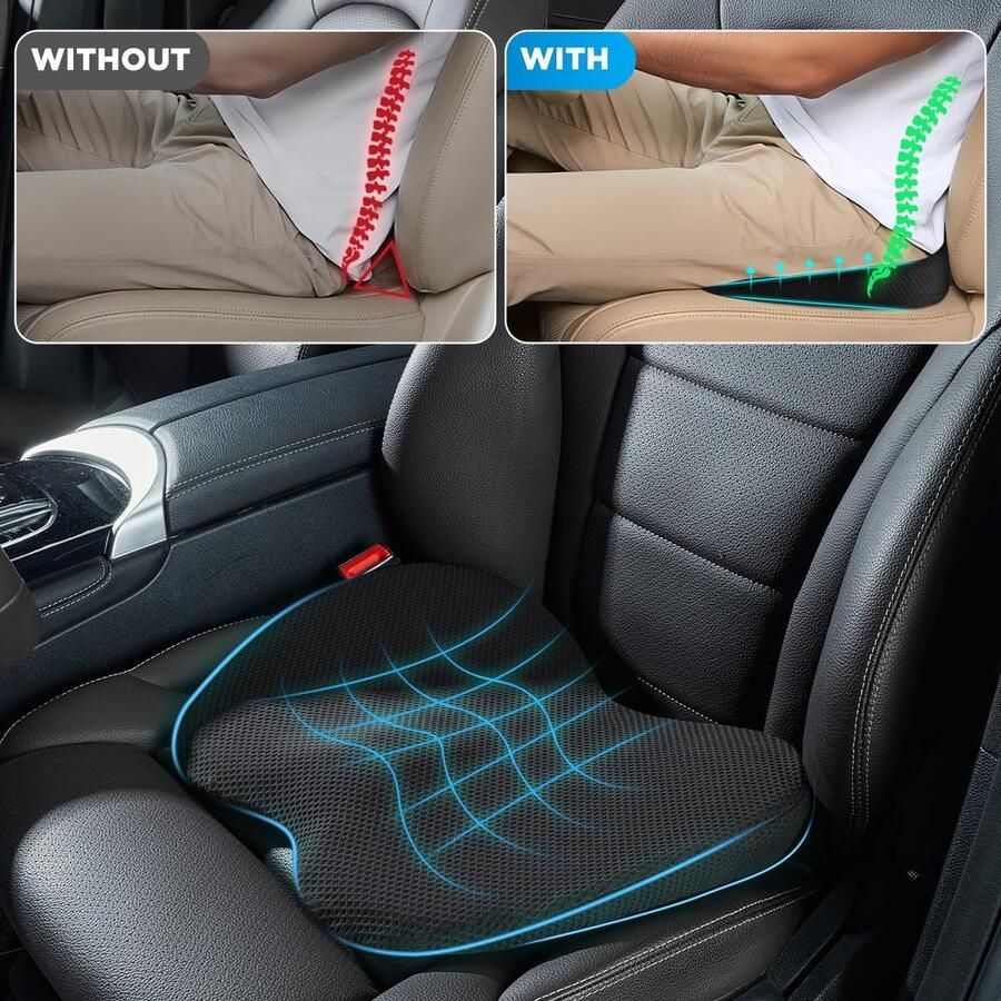 Wigkussen auto traagschuim zitkussen autostoel bestuurdersstoel zitkussen wigkussen stoel zitkussen auto ergonomisch zitkussen voor bureaustoel auto en vrachtwagen