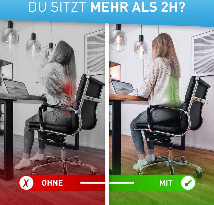 Wigkussen Stoel met Ademende Anti-Slip Fluwelen Hoes [Optimale Hardheid] Wigkussen voor Auto Bureaustoel Thuiskantoor Wigkussen Stoel Wigkussen Zitkussens - Foto 2