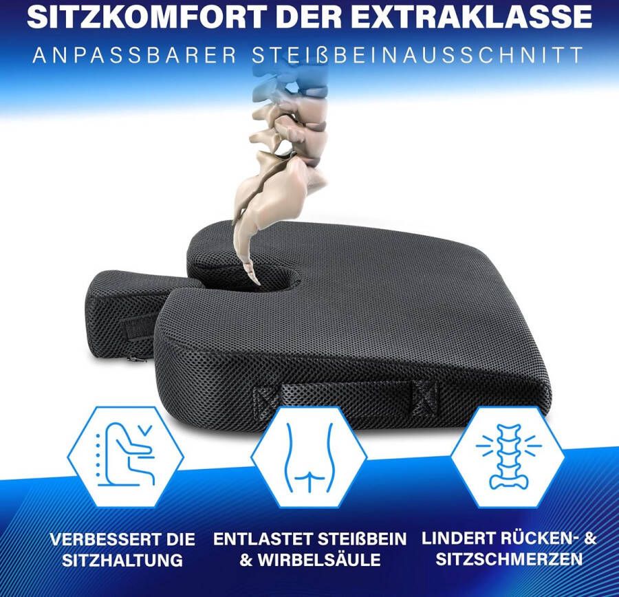 Wigkussen ter verbetering van de zithouding comfortabele ergonomische zitwig voor stoel auto enz. Orthopedisch zitkussen met optimale hardheid van traagschuim