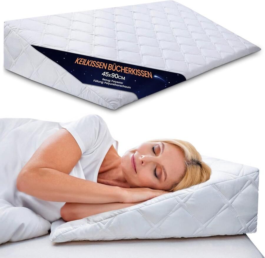 Wigkussen voor Bed en Bank Ergonomisch Schuim Kussen 45x90 cm voor Optimaal Comfort