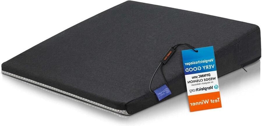 Wigkussen voor bureaustoel Ergonomisch zitkussen stoel Comfortabel en vormvast Schuimrubberen kussen stoelverhoger Zwart Premium Design