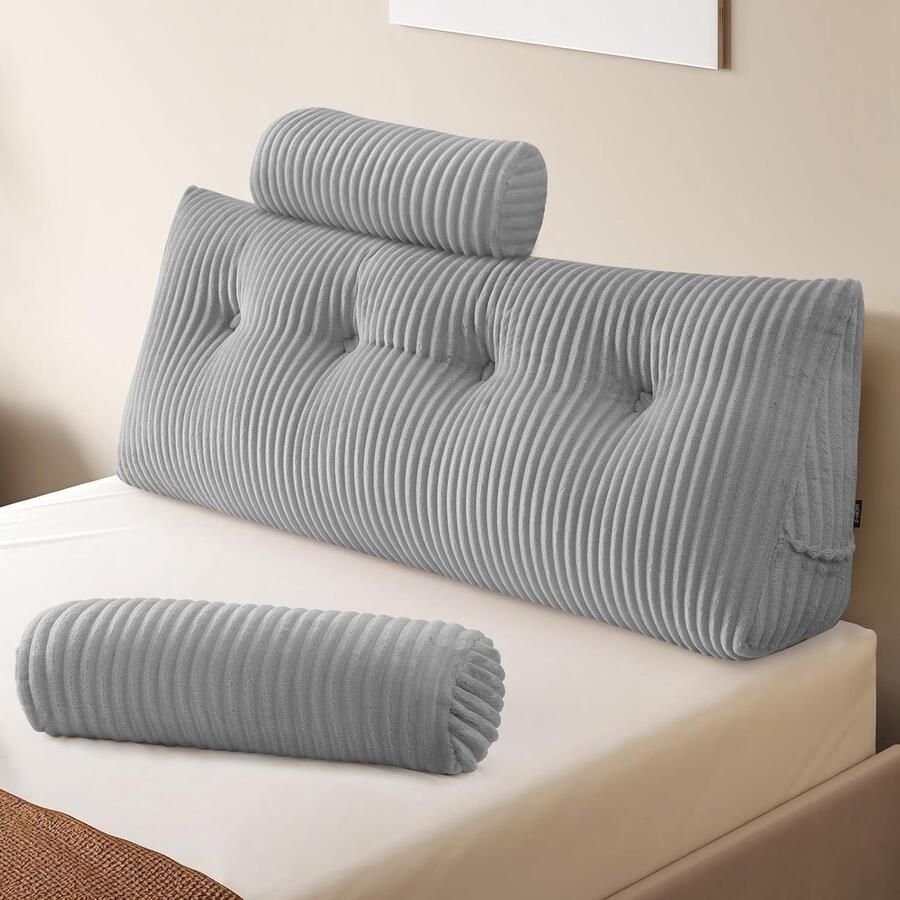 Wigvormig Leeskussen voor Bed en Bank Ergonomisch en Comfortabel met Afneembare Hoes