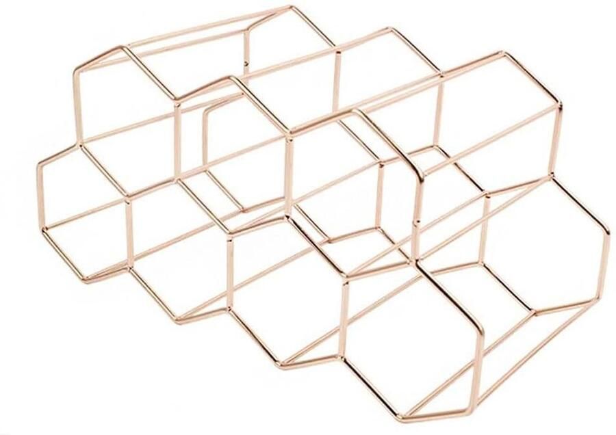 Wijnfleshouder Vrijstaand Tafel Aanrecht voor Bar Wijnkelder Woonkamer Keuken Kelder (Roségoud)