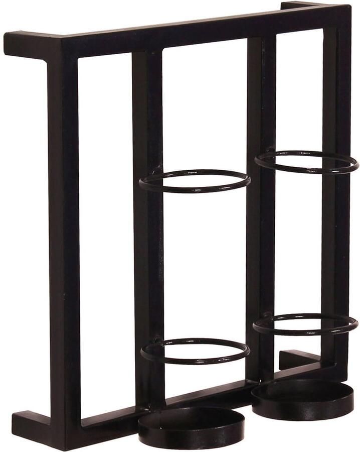 Wijnrek Kasai 35x35x15 cm-1 Kasai Zwart Metaal Breedte 35 cm Hoogte 35 cm Diepte 15 cm