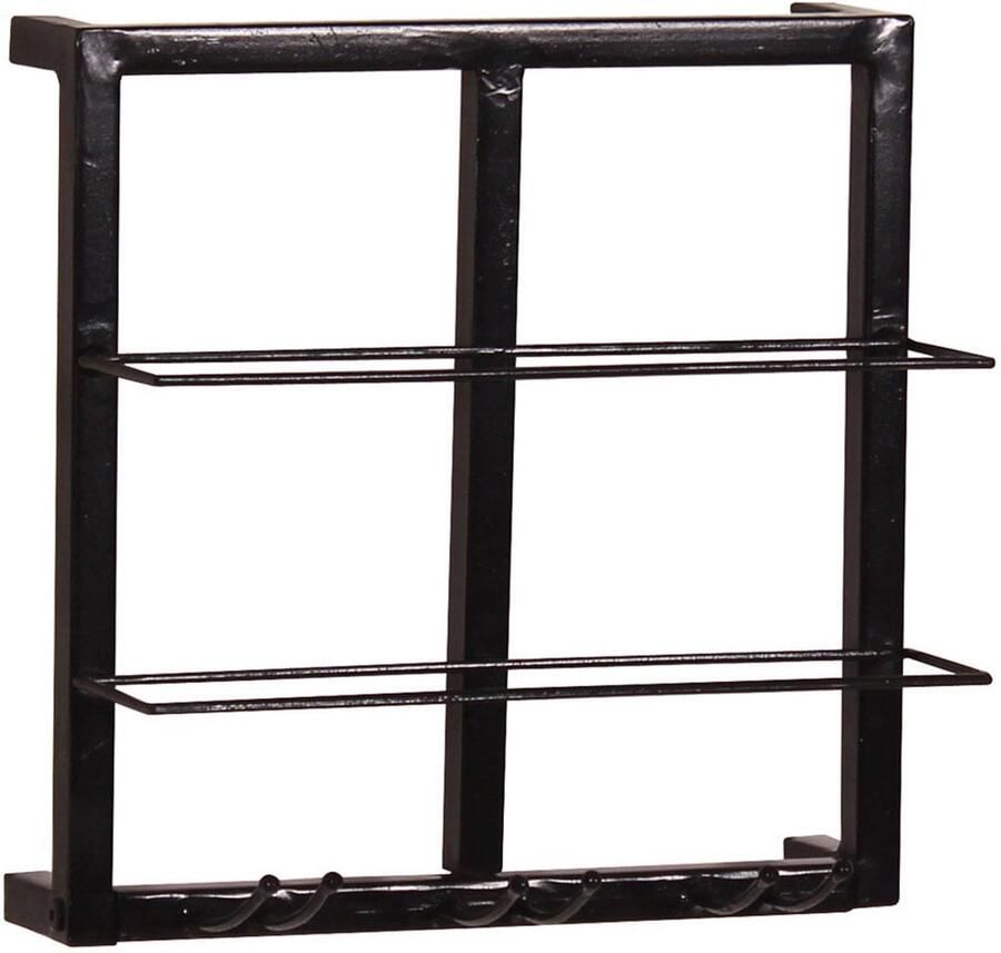 Wijnrek Kasai 35x35x15 cm-2 Kasai Zwart Metaal Breedte 35 cm Hoogte 35 cm Diepte 15 cm