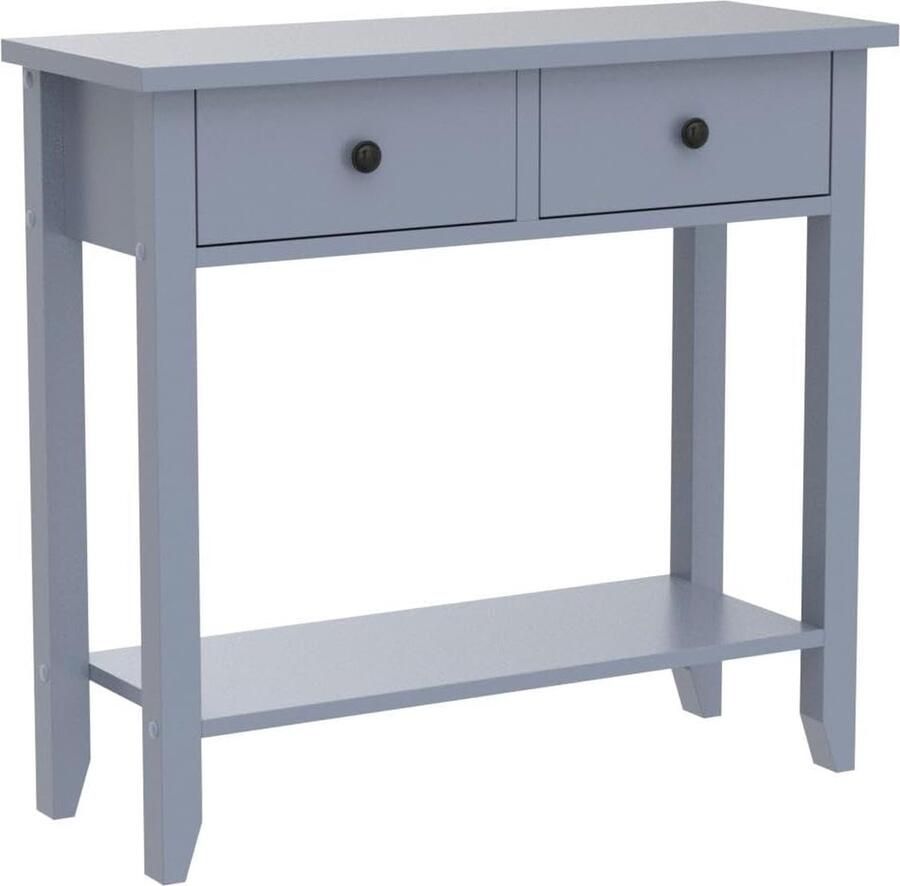 Windsor Console Tafel Met Onderplank Woonkamer Hal Way Meubels (2 Laden Grijs)
