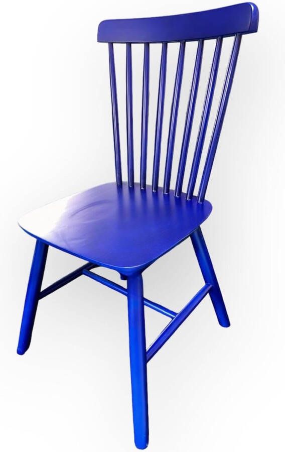 Windsor stoel keukenstoel landhuis houten stoel eetkamerstoel Scandinavisch design vintage zitmeubel (blauw)
