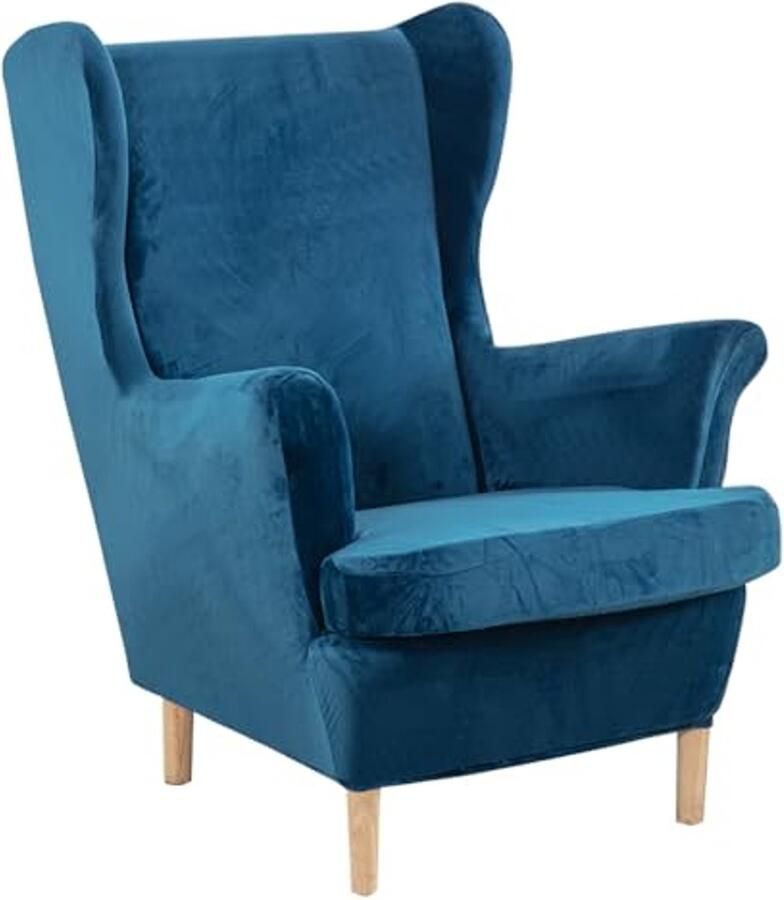 Wing Stoel Bekleding Oorfauteuil Cover in Tibetaans Blauw