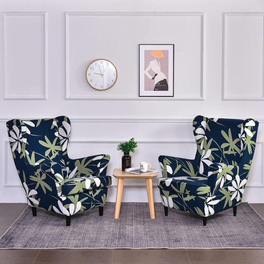 Wing stoel slipcovers fauteuil covers wingback stoelhoezen vleugel stoel covers 2 stuks