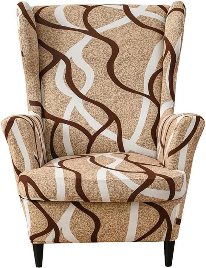 Wing stoel slipcovers voor fauteuils 2 stuks vleugel stoel covers grijs wasbaar