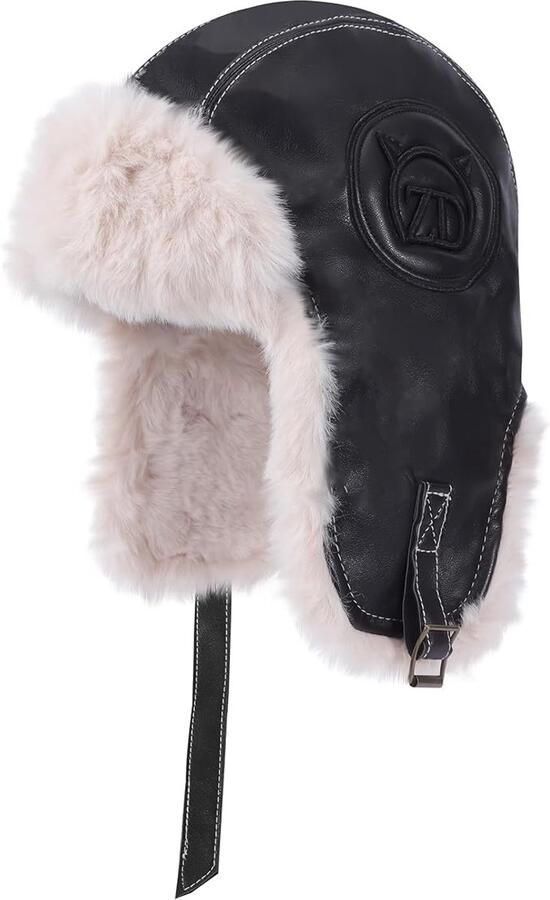 Winter Aviator Hat Unisex Warme Russische Hat met Oorkleppen PU Winddichte Hat Trapper Hat voor Snowboarden Skaten Fietsen Outdoor