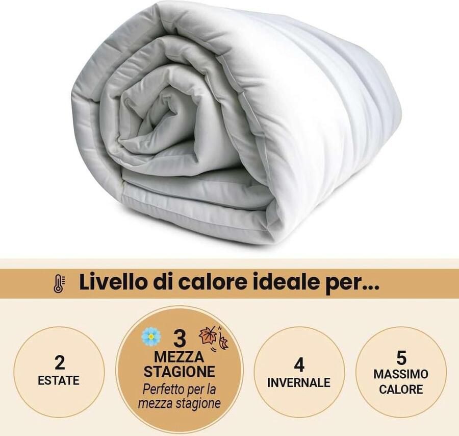 Winterdekbed voor tweepersoonsbed 200 g m² Eco-veren & 100% microvezel Comfortabel en licht