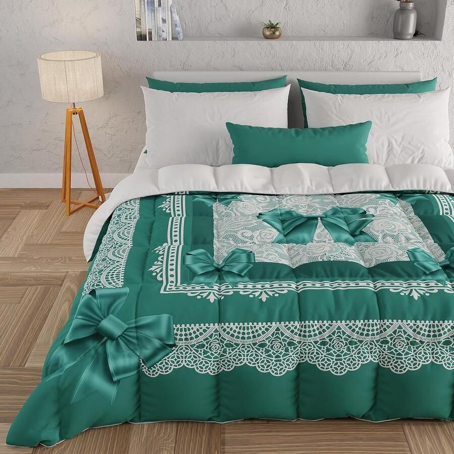 Winterdekbed voor tweepersoonsbed Omkeerbaar Dekbed met Digitale Print en Effen Kleur