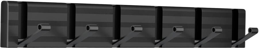 Wisfame kapstokhaken metaal zwart ruimtebesparend 6 opvouwbare kapstokhaken moderne wandkapstok kapstok met haken voor entree deur badkamer slaapkamer