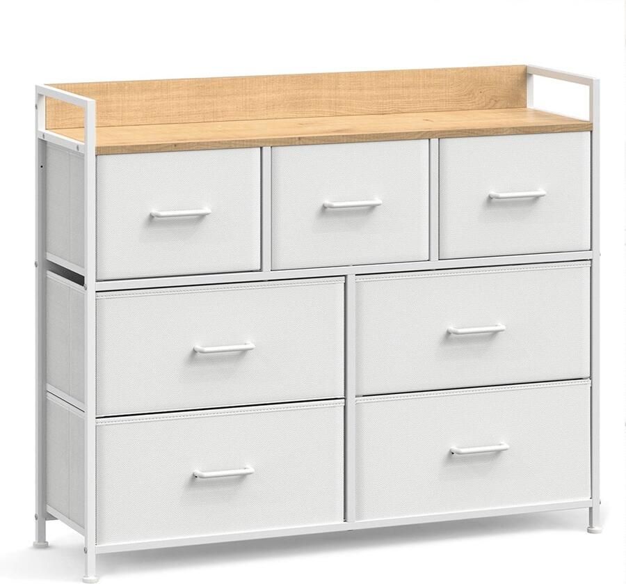 Rootz Living Rootz Wit Eiken Ladekast Slaapkamerorganisator Opberglades Spaanplaat 28 5 cm x 98 cm x 85 cm