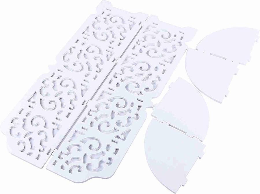 Wit Hol gesneden 4 lagen Hoekplank Boekenkast Display Cosmetische opslag Badkamerplanken