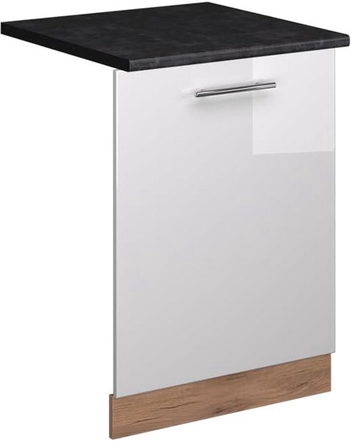 Wit Hoogglans Keukenkast 60 cm met Soft-Close en Uitschuifbare Laden