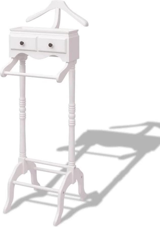 Wit Houten Kledingrek met Laden Organiseer Kleding Efficiënt