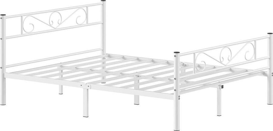 Rootz Living Rootz Wit metalen bedframe Kingsize bed Frame met poedercoating Zwaar uitgevoerd 207 6 cm x 161 8 cm x 86 4 cm