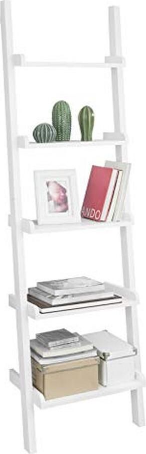 Rootz Living Rootz Wit Modern 5-laags houten ladderplank-opbergrek Wandplank Boekenkast