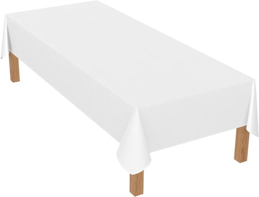 Wit polyester tafelkleed extra groot voor bruiloft en buffet 1 stuk