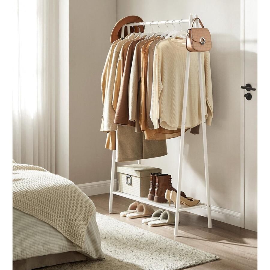 Rootz Living Rootz Wit Stalen Kledingrek Kledingstandaard Heavy Duty Ruimtebesparend Eenvoudige montage 33 5 cm x 92 5 cm x 153 cm