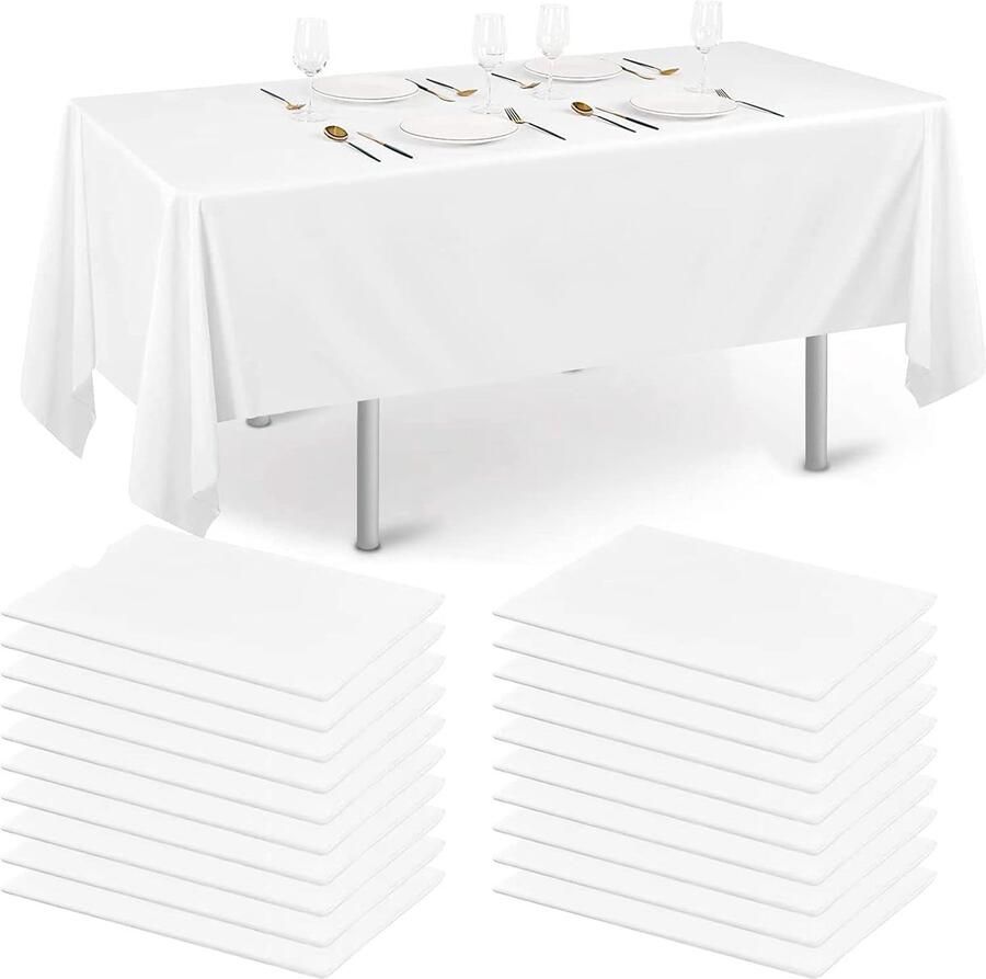 Wit tafelkleed voor rechthoekige tafels 20 stuks 150×240 cm
