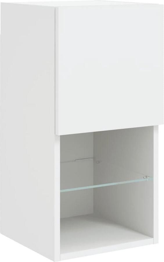 Wit Tv-meubel met LED-verlichting Modern Dressoir en Opbergkast voor de Woonkamer