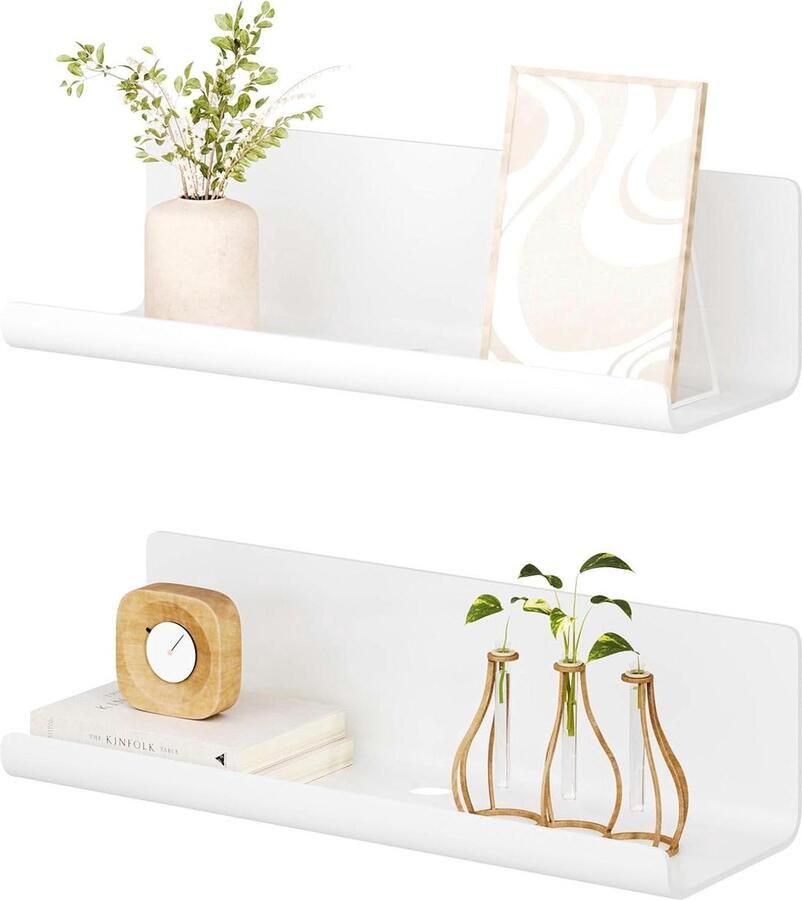 Wit wandrek zonder boren acryl wandrek set van 2 30 x 10 x 8 cm