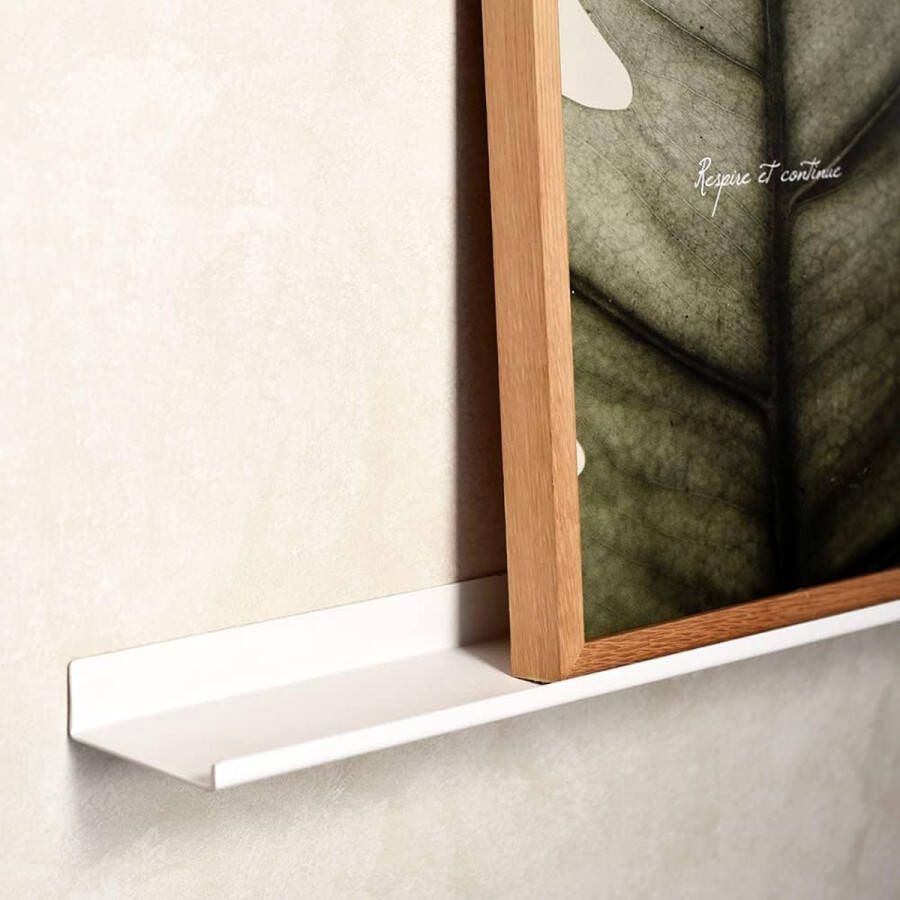 Wit wandrek Zwevende Wandplank lengte 70 cm Hangend fotorek Witte wandplanken voor keuken woonkamer slaapkamer badkamer enz. Metalen plank (1 wit)