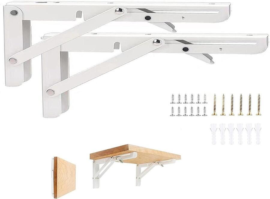 Wit zware belasting roestvrijstalen klapconsole klaptafel muur klapplankhouders thuis keuken kantoor wandmontage 450 mm 100 kg klaptafel wandmontage