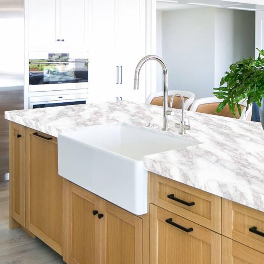 Witgoud Marmeren Contactpapier Zelfklevend Behang 1 stuk Kunststof 30cmx254cm