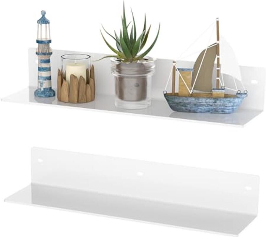 Witte acryl wandplanken 40 cm Wandorganizer voor keuken woonkamer badkamer