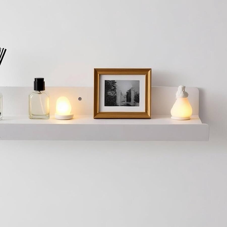 Witte acryl wandplanken set van 6 38 x 11 x 5 cm ideaal voor elke ruimte