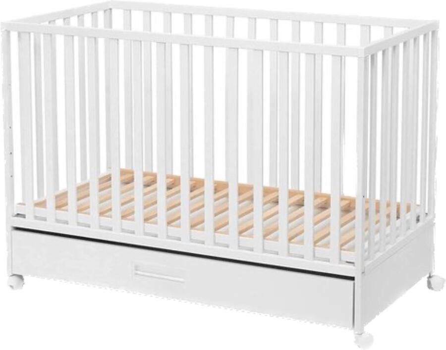 Witte babybed met schuifladen 60x120 babybed met massief houten frame kinderbed voor baby's vanaf 3 jaar witte wieg 60 x 120 Beyaz Bebek Yatagi met opberglades Kinderbed